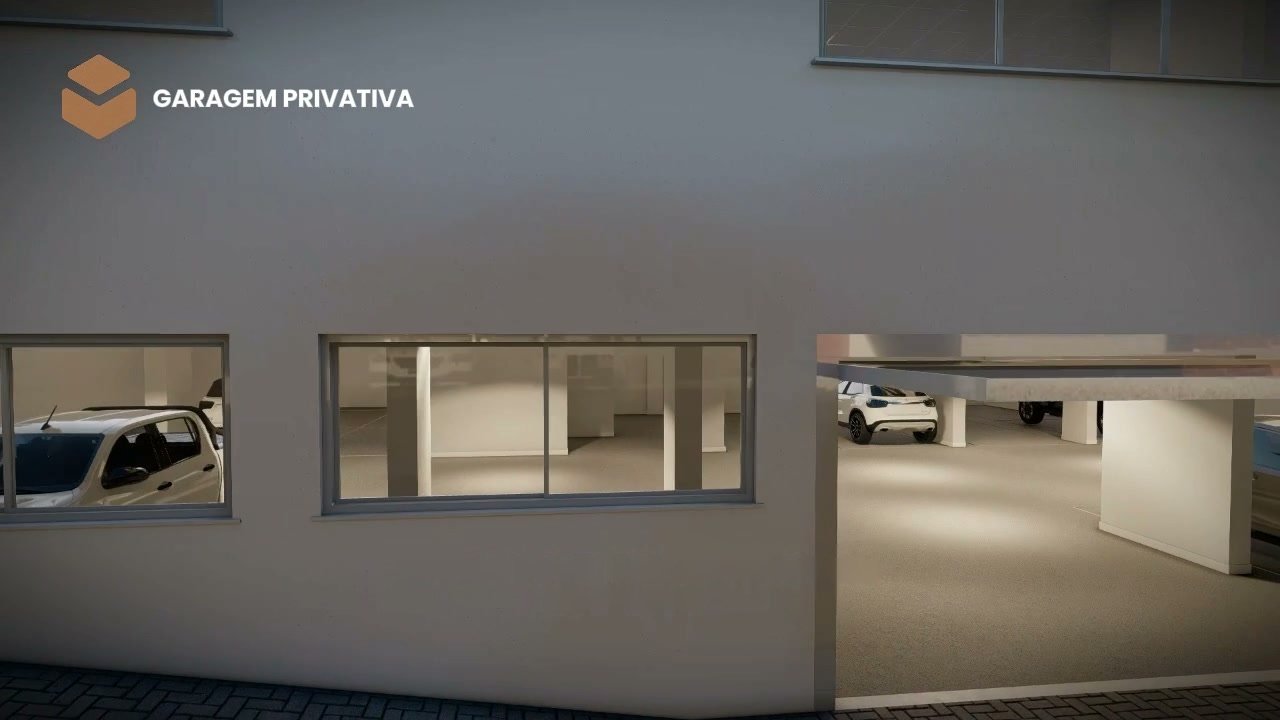 Garagem privativa das salas, vista das aberturas